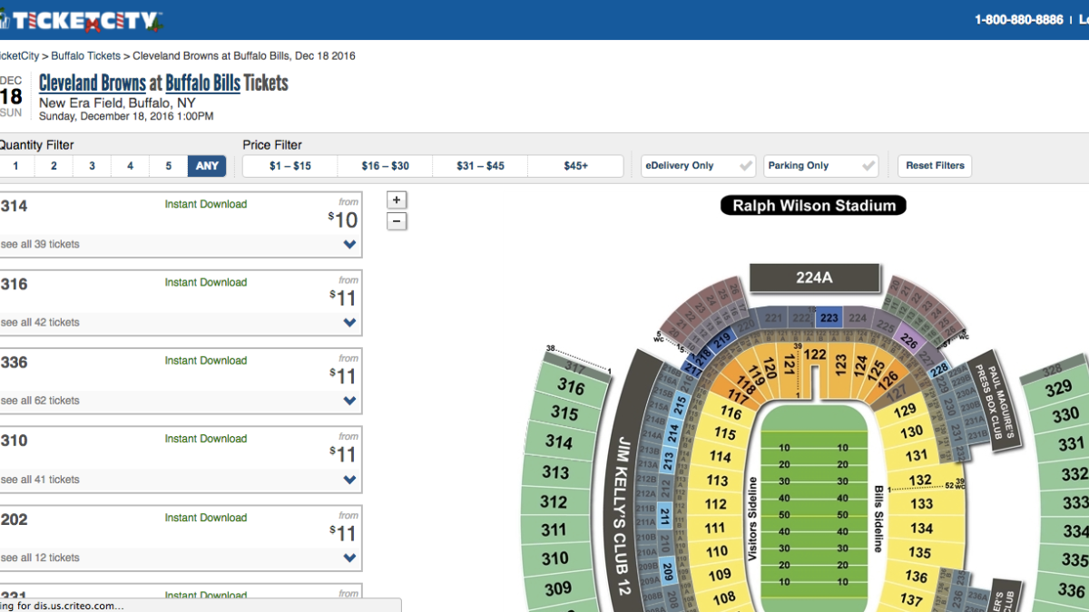 bills browns ticket prices