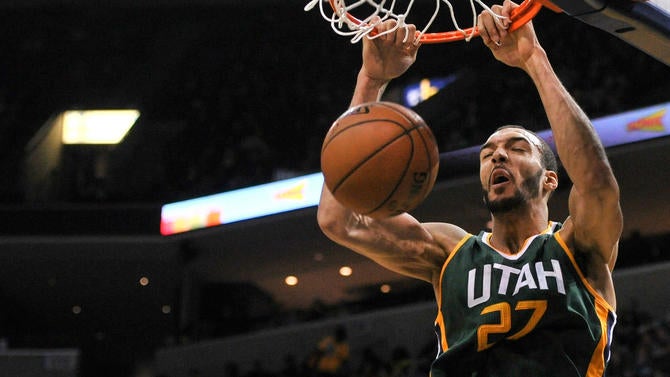 Rudy Gobert dunking in Memphis