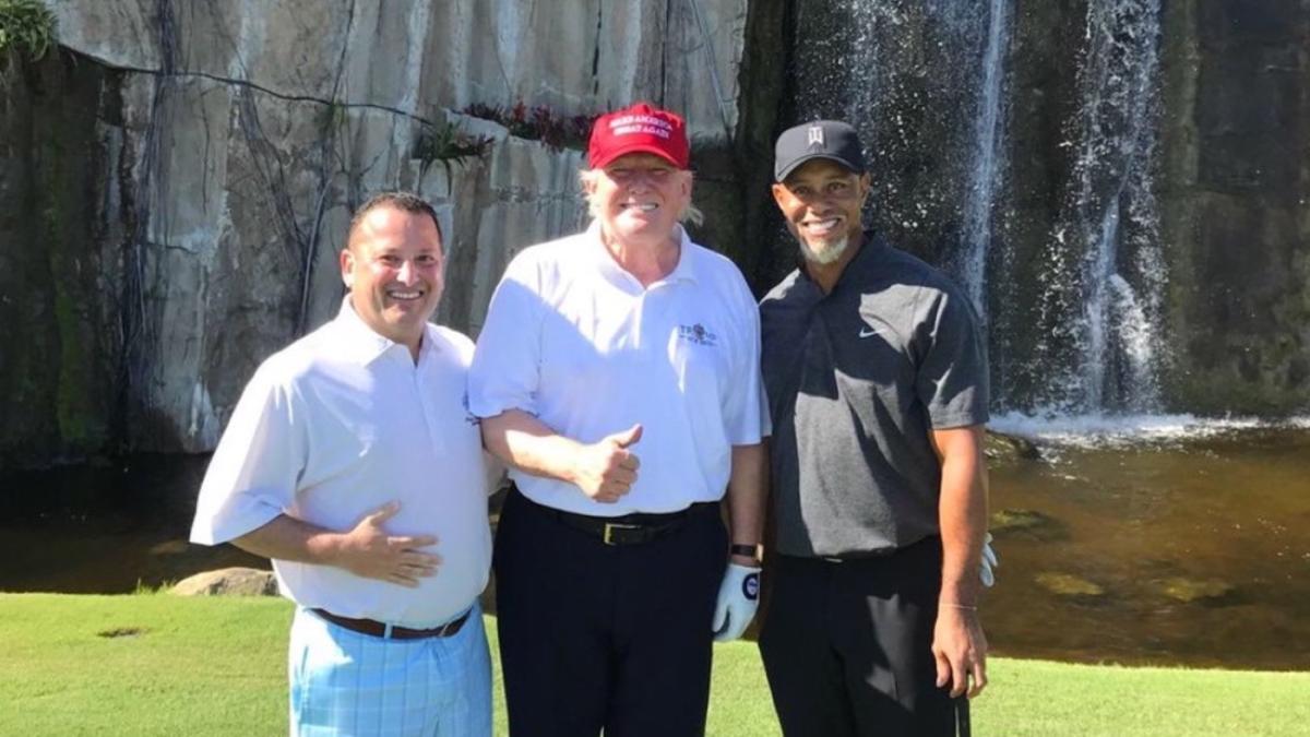 LOOK Tiger Woods plays golf with Presidentelect Donald Trump CBS Sports