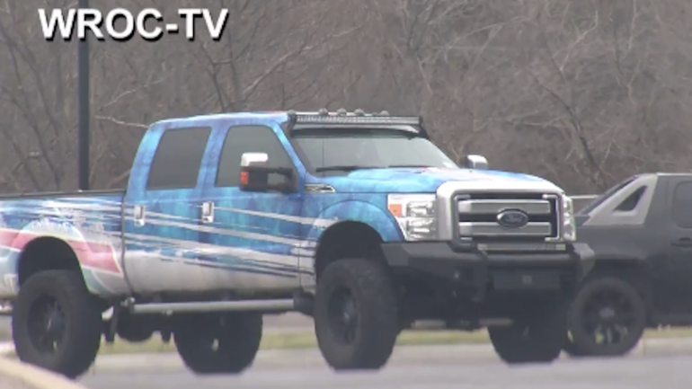 WATCH: Rex Ryan had to drive away in a giant Bills truck 