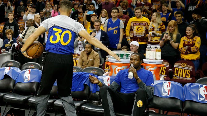 Stephen Curry and Kevin Durant in Cleveland