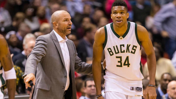 Giannis Antetkounmpo and Jason Kidd