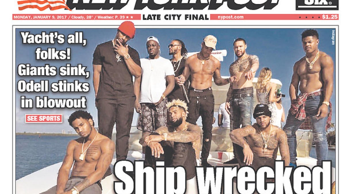 Of course the New York tabloids went with the boat puns after Giants loss