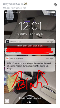 Draymond Green Snapchat Kevin Durant