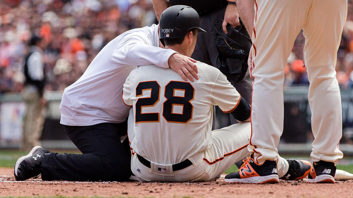 Giants' Buster Posey 'doing fine' after hit in head by pitch