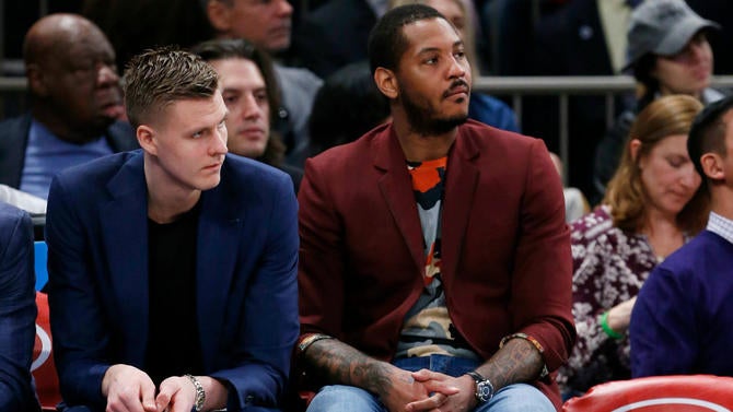 Kristaps Porzingis Carmelo Anthony