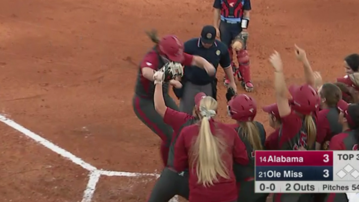 WATCH Alabama softball player hits home run, is tagged out after not