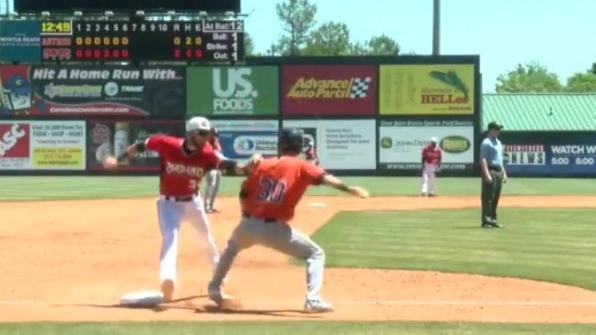 WATCH Brewers prospect waits patiently to pull off successful hiddenball trick