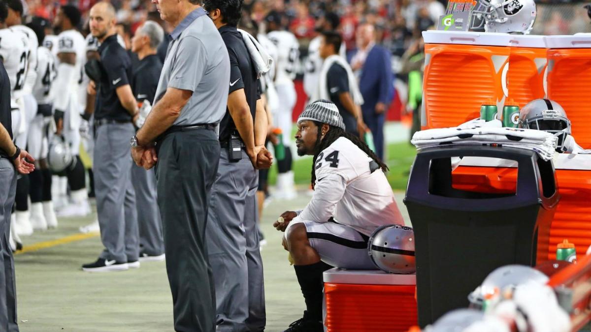 Marshawn Lynch Told Jack Del Rio He's Been Sitting During Anthem for 11  Years, News, Scores, Highlights, Stats, and Rumors