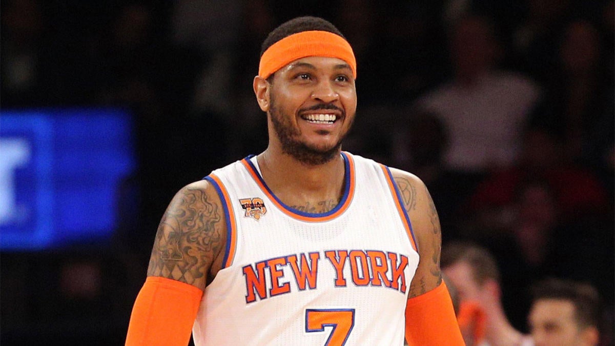 Carmelo Anthony New York Knicks basketball majestic men's black