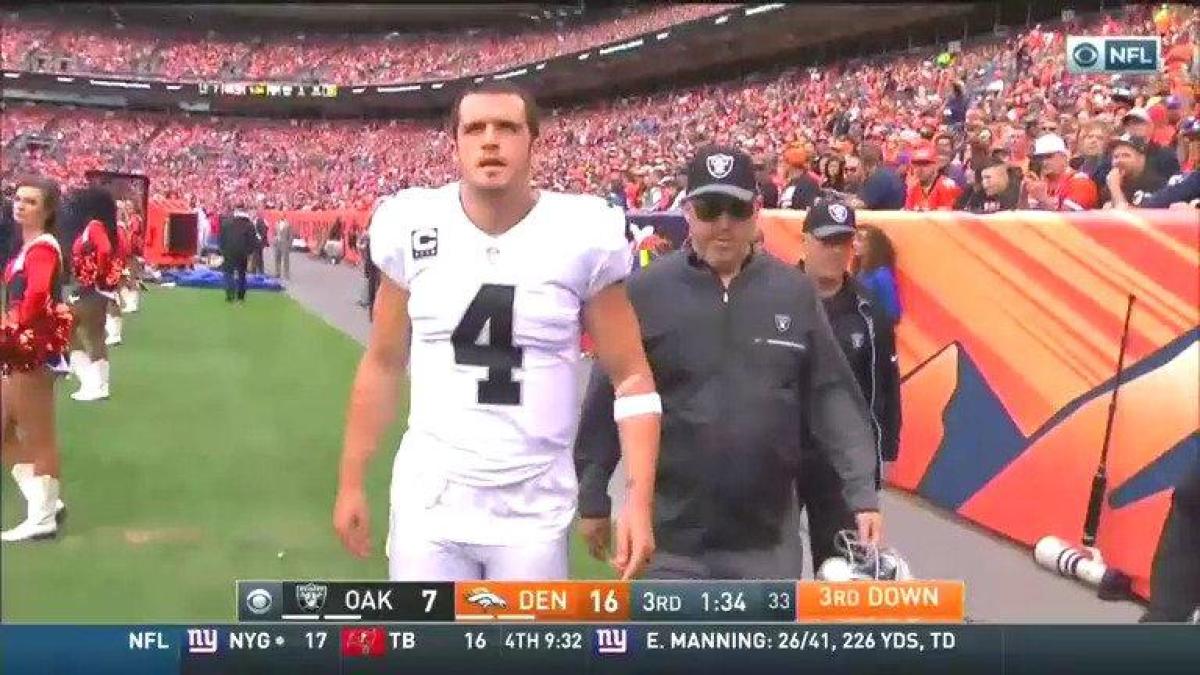 Raiders' Derek Carr's props lowered because of Mariota