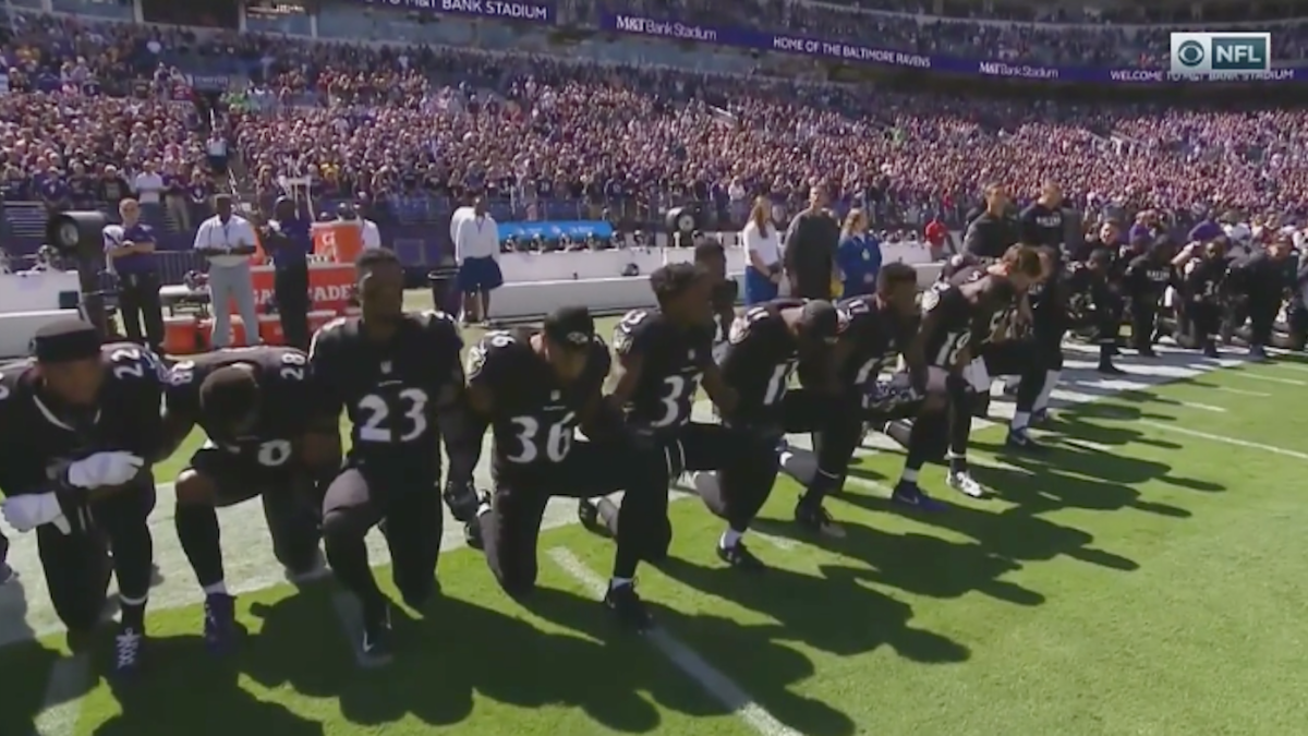 LOOK: Fans boo Ravens while team prays on one knee prior to