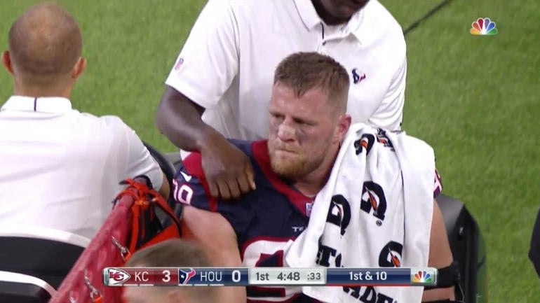 Emotional J.J. Watt leaves in ambulance after suffering 