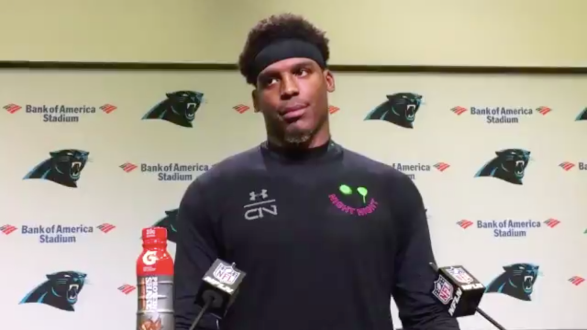 WATCH: Cam Newton exits press conference after telling reporter next