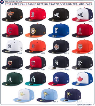 MLB unveils 2018 spring training hats 