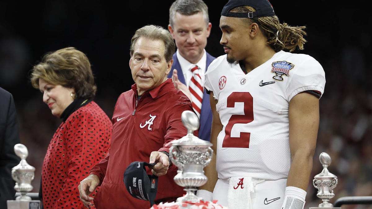 Nick Saban reunites with former QB Jalen Hurts during annual