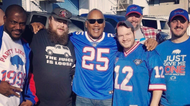 LOOK: O.J. Simpson watches the Bills' playoff game with 