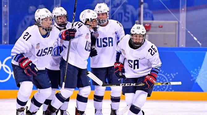 Olympics: Ice Hockey-Women Team Group A - FIN-USA