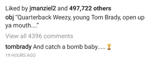 Look Tom Brady Drops A Rap Lyric On Odell Beckham S Instagram Page Cbssports Com