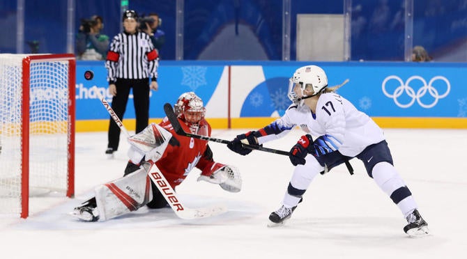 Olympics: Ice Hockey-Women Team Group A - USA-CAN