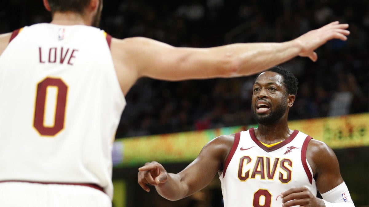 The Cleveland Cavaliers' Dwyane Wade takes a moment while medical