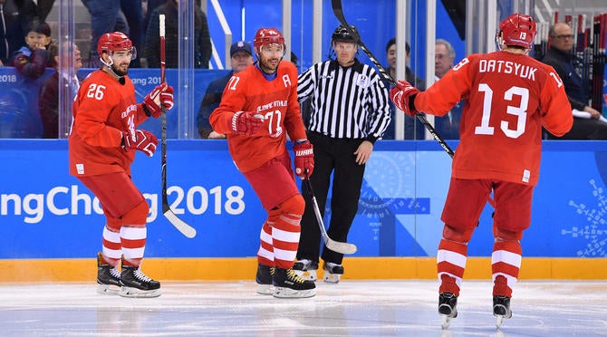 Olympics: Ice Hockey-Men Team Group B - RUS-USA
