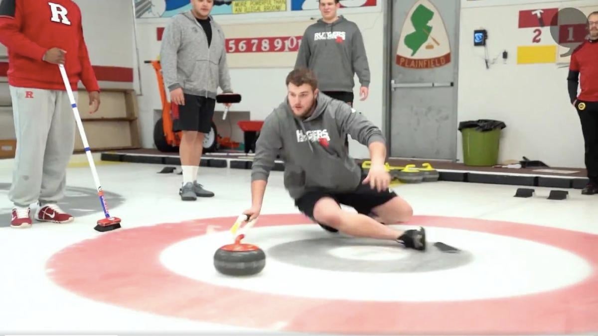 WATCH Rutgers players get in the Winter Olympics spirit by trying curling 