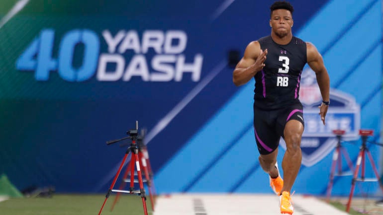 LOOK: Saquon Barkley's 2018 NFL combine compared to OL, WR 