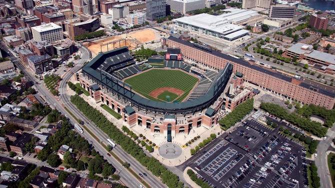Aerial, Camden Yards Stadium, Baltimore, Maryland
