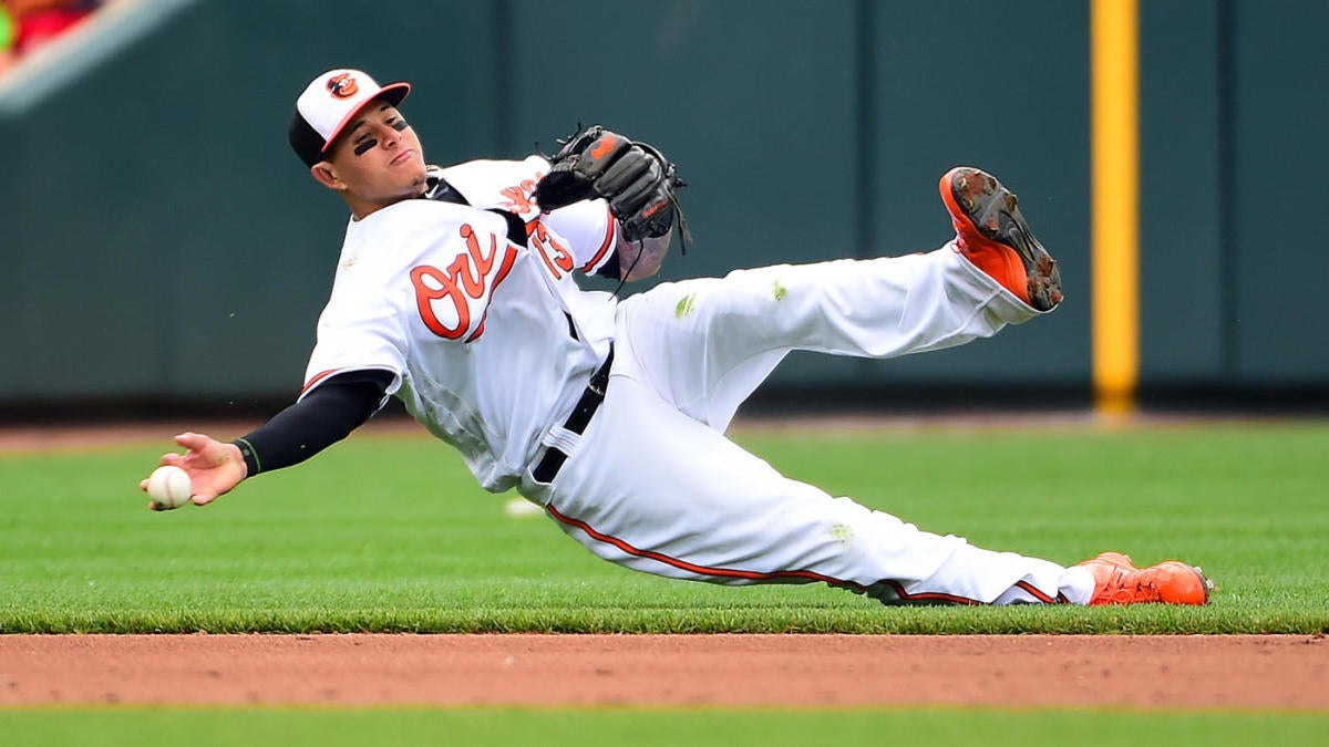 Baltimore, MD, USA. 17th June, 2018. Baltimore Orioles shortstop Manny  Machado (13) upset after striking out in the seventh inning during MLB  action between the Miami Marlins and the Baltimore Orioles at