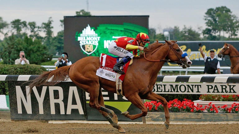 Image result for justify belmont stakes win