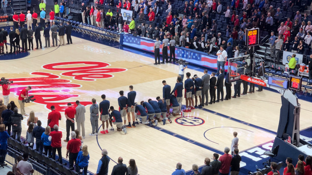 Ole Miss Basketball Players Kneel During National Anthem To