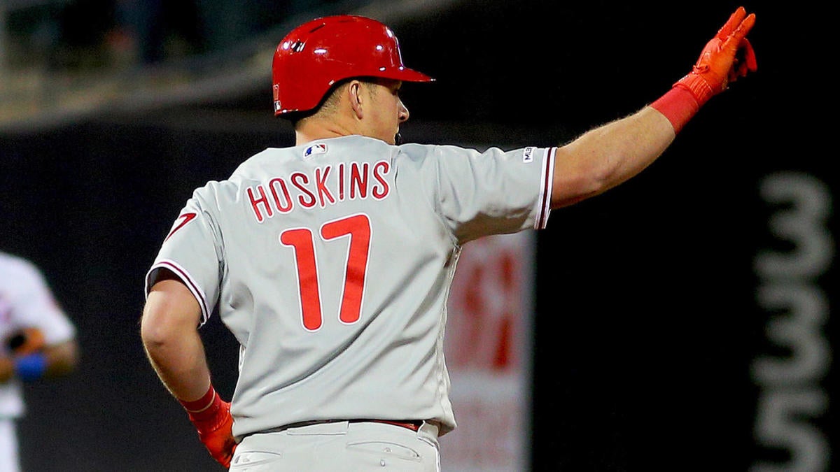 Rhys Hoskins' game-tying home run was reversed to a ground-rule double