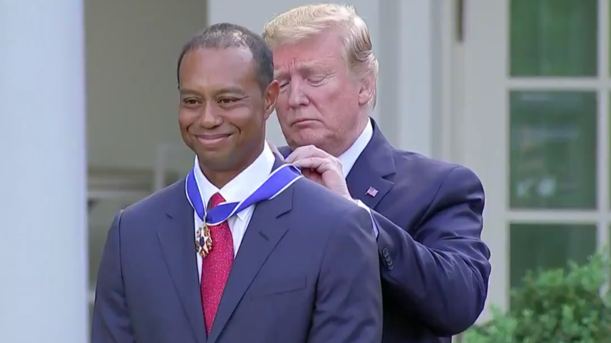 LOOK: Tiger Woods receives Presidential Medal of Freedom from President Trump at White House
