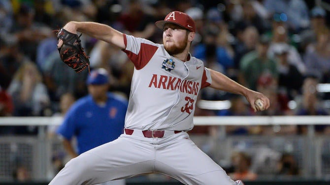 NCAA Baseball: College World Series-Arkansas vs Florida