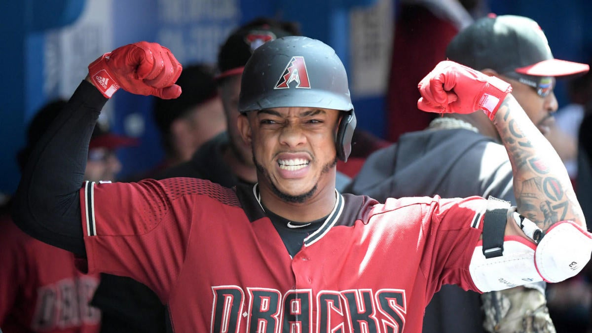 PHOENIX, AZ - JULY 25: Arizona Diamondbacks second baseman Ketel Marte (4)  walks back to the dugout during a baseball game between the St. Louis  Cardinals and the Arizona Diamondbacks on July