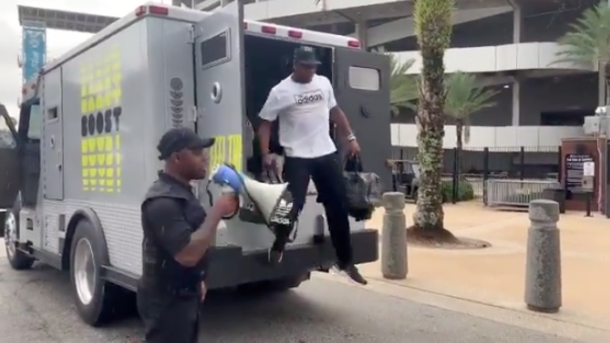 Jalen Ramsey's armored truck training camp entrance makes it crystal