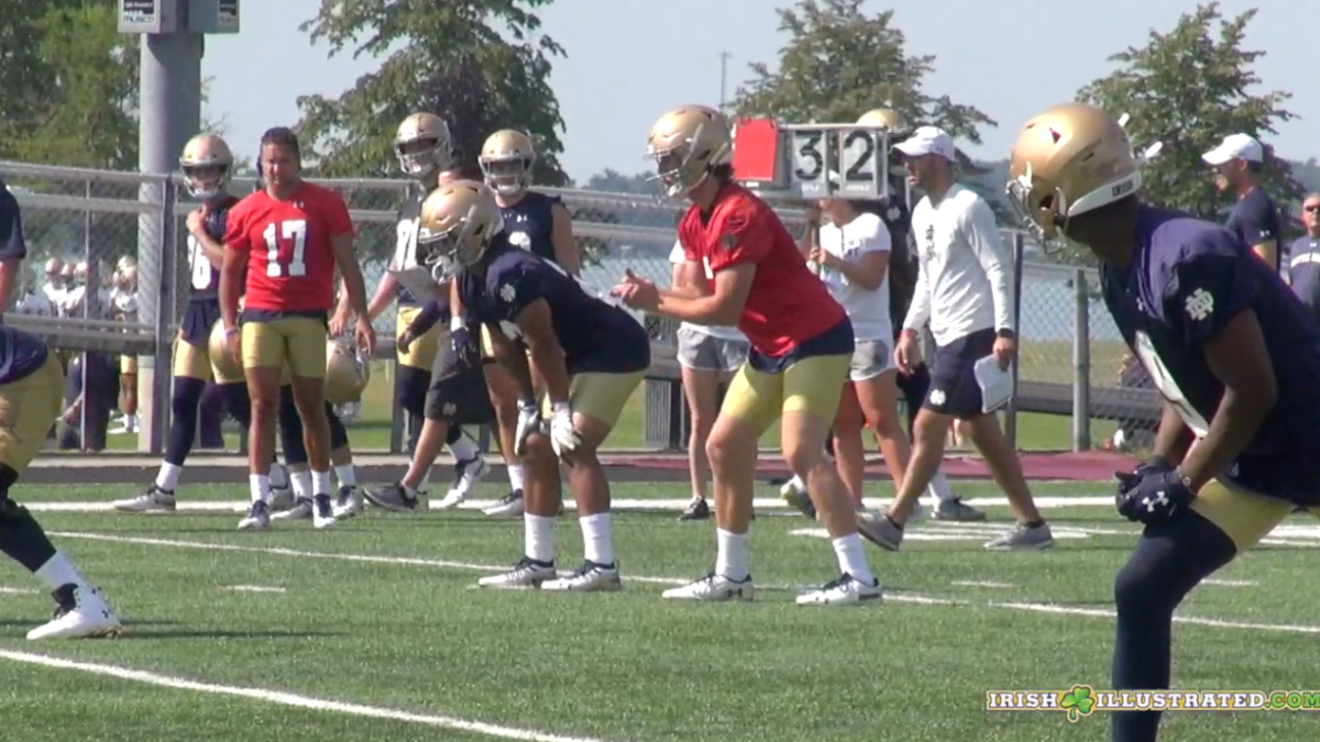 Notre Dame returned to the practice field Sunday for fall camp