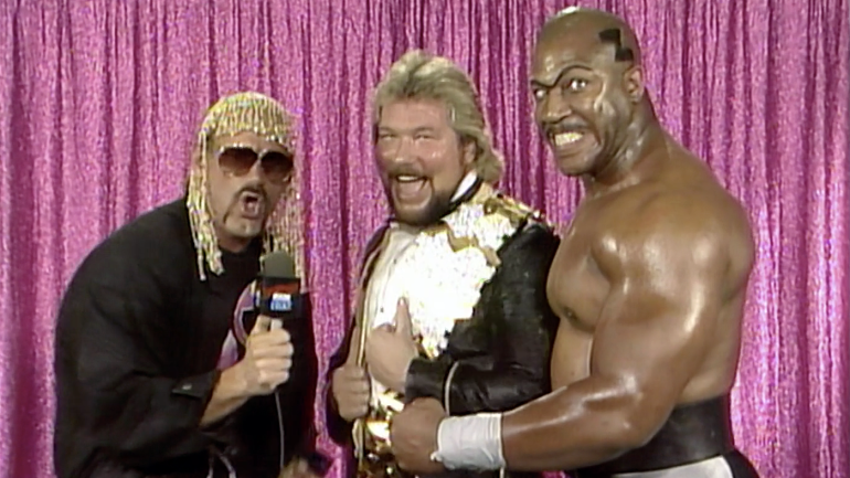 Jesse 'The Body' Ventura interviews Ted DiBiase and Zeus on 'Saturday Night's Main Event.'