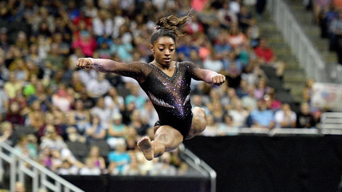 Simone Biles wins record title at U.S. Gymnastics ...