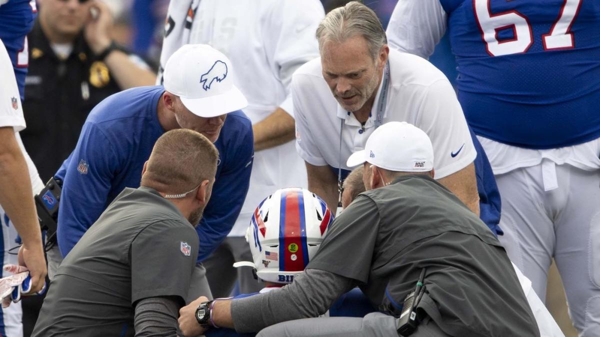 Tom Brady recalls lesson on avoiding hits like Josh Allen's: 'A guy hit me  and my helmet flew about 10 yards' 