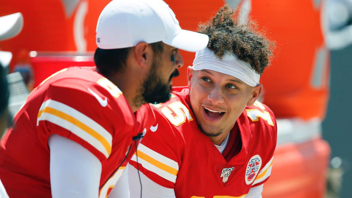 Kansas City Chiefs quarterback Matt Moore (8) leaves the field after an NFL  football game against the Denver Broncos, Thursday, Oct. 17, 2019, in  Denver. The Chiefs won 30-6. (AP Photo/Jack Dempsey