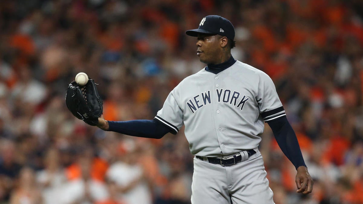 Yankees pitcher Aroldis Chapman appears to be spending his