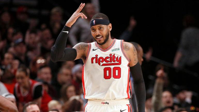 WATCH: Carmelo Anthony sinks three-pointer with encouragement from a ...