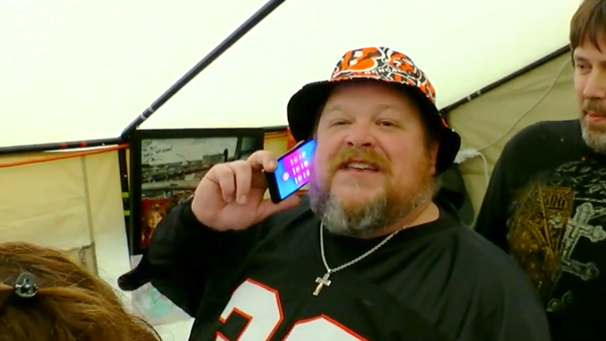 Bengals fan can't get off roof until team wins