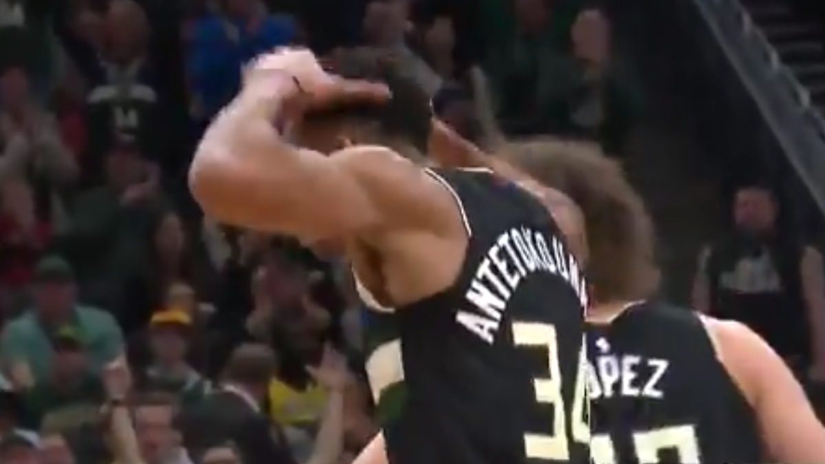 Giannis Antetokounmpo crowns himself in celebration after ...