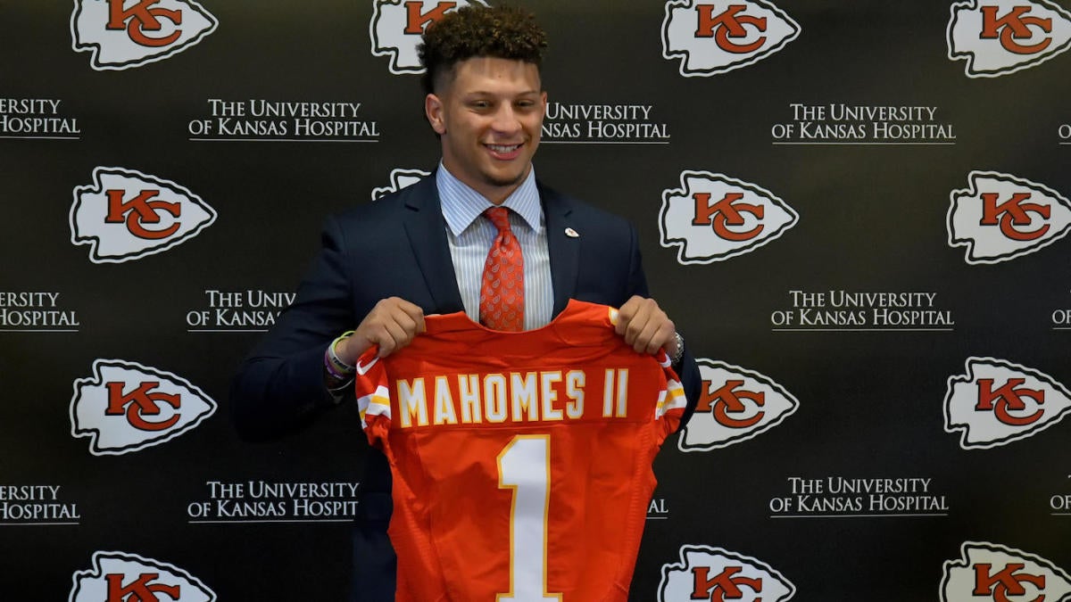Patrick Mahomes II being introduced as a Kansas City Chiefs