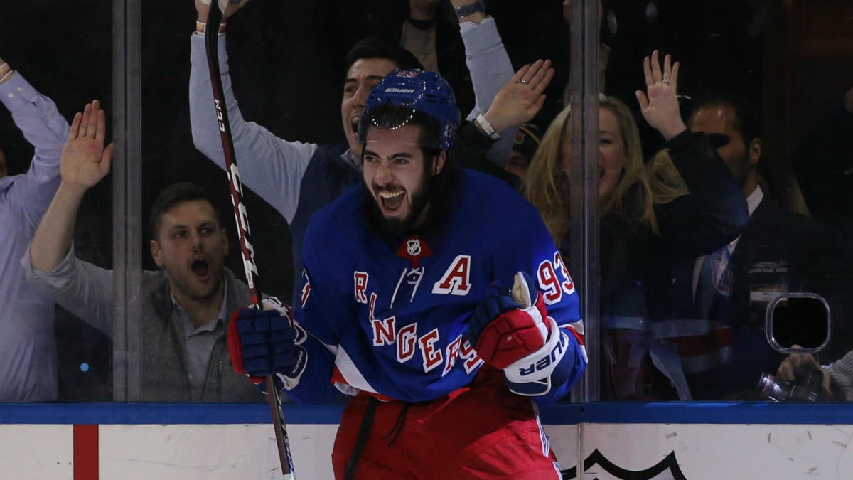 Rangers dominate Red Wings 8-2: Mika Zibanejad scores twice in 700th game