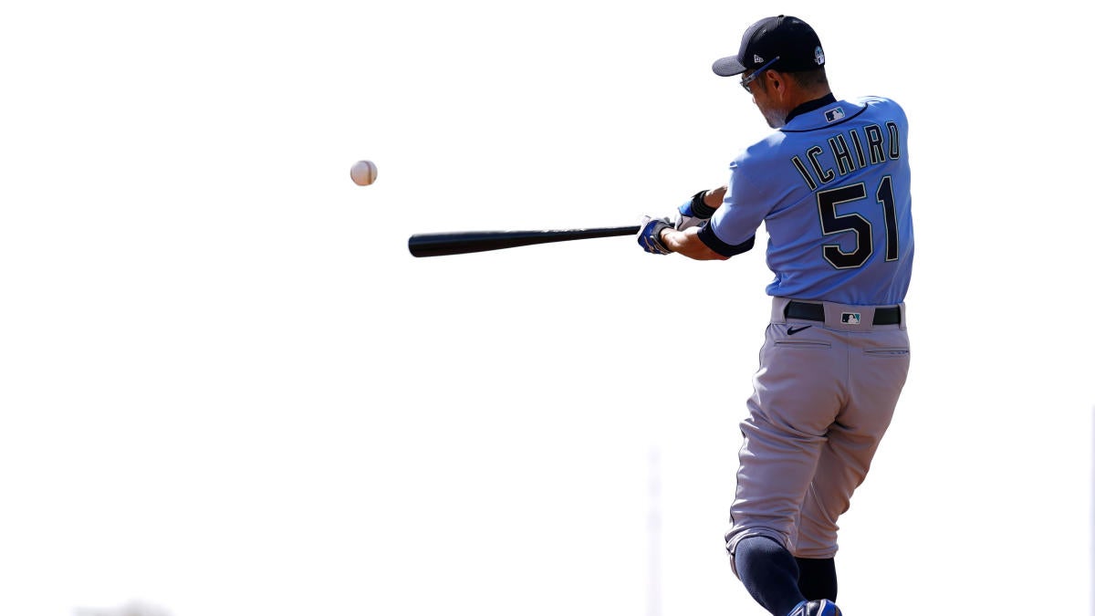 Former Japanese baseball player Ichiro Suzuki takes part in a practice of  women's high school baseball selection team at Kobe Sports Park Baseball  Stadium (Hotto Motto Field Kobe) in Kobe City, Hyogo