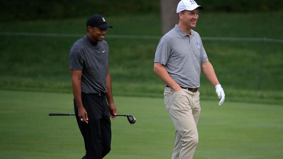 Six Questions As Tiger Woods Phil Mickelson Tom Brady And Peyton Manning Prepare For The Match Cbssports Com